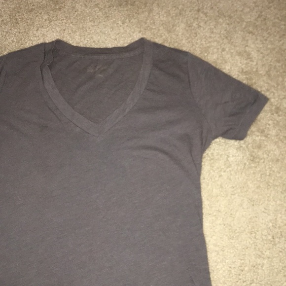 Gray V-neck Juniors Tee - Picture 3 of 4